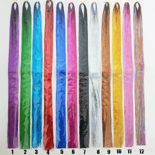 Sparkle Hair Tinsel glitter Bling jumbo Secoration For Synthetic Hair Extension Glitter Rainbow Hair Accessories